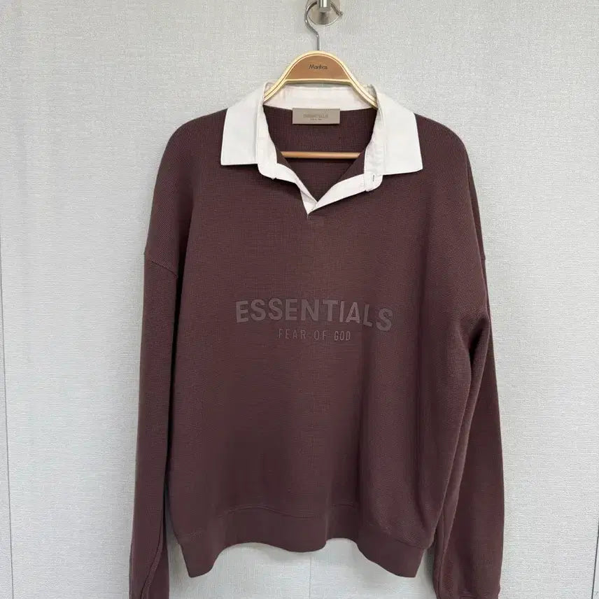 [BUNJANG] Fear of God Essentials Waffle Rugby Long Sleeve T-Shirt / 에센셜 피어오브갓 와플 헨리 럭비 긴팔 티셔츠