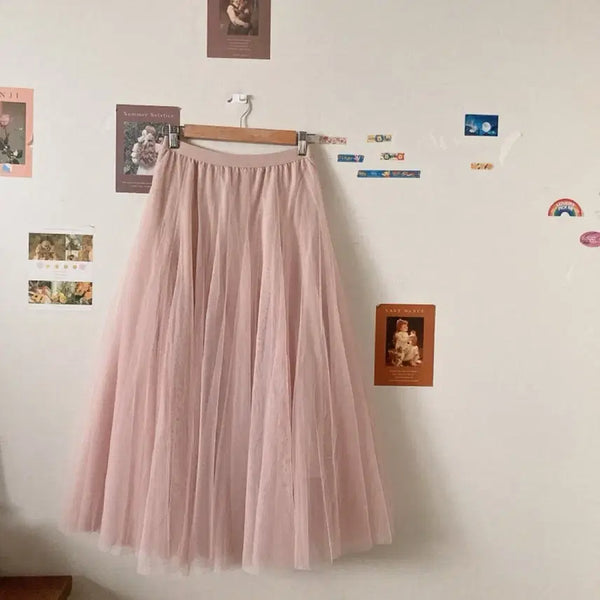 [BUNJANG] Apricot Pink Tulle Skirt with Lace / 7월말까지 원가이하 세일 살구핑크 샤스커트, 레이스치마