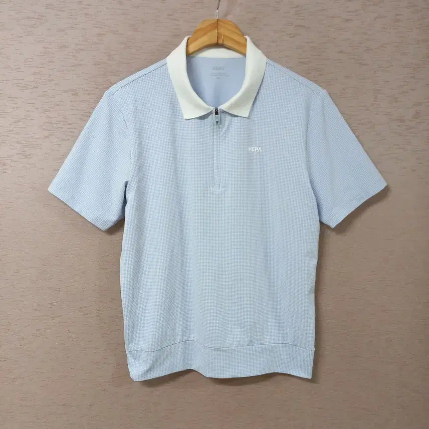 [BUNJANG] Nepa Blue Pattern Half-Zip T-Shirt / B7-16/네파 블루 패턴 반집업티