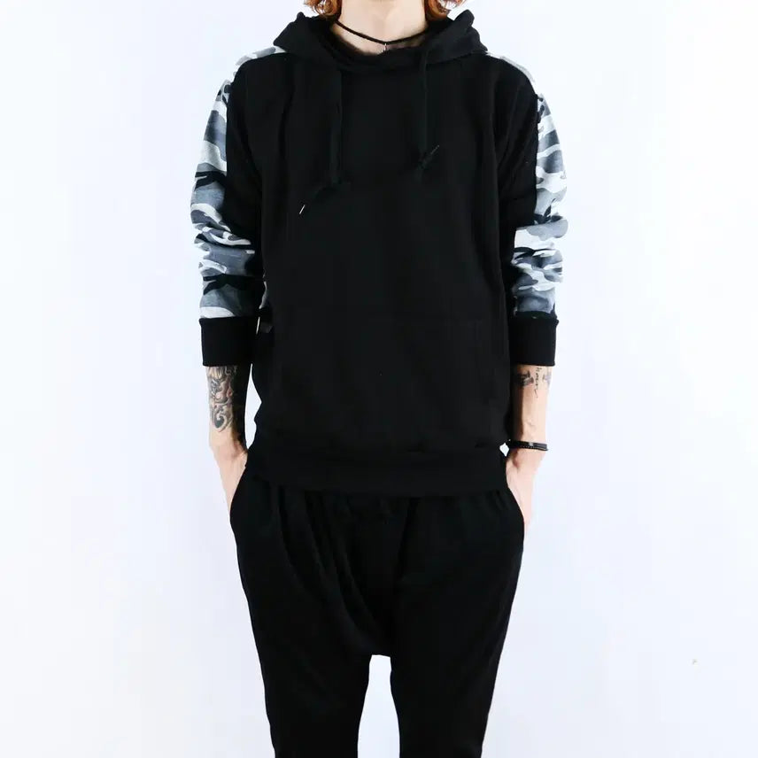 [BUNJANG] ROLF Men's Camo Hoodie / 롤프 남성 남자 카모 후드티 후드티셔츠 밀리터리 긴팔티 오버핏 맨투맨티