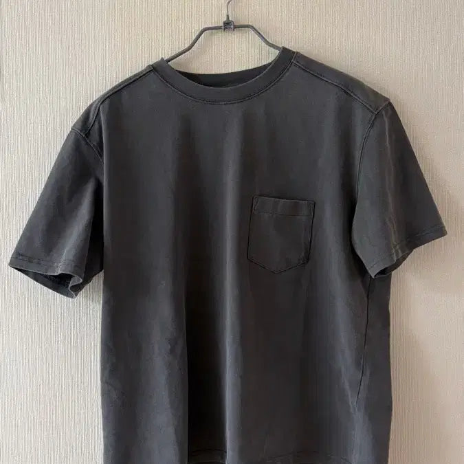 [BUNJANG] Noir Cotton Pigment Pocket T-Shirt Gray Size 50 / 노이어 코튼 피그먼트 포켓 티셔츠 그레이 50사이즈