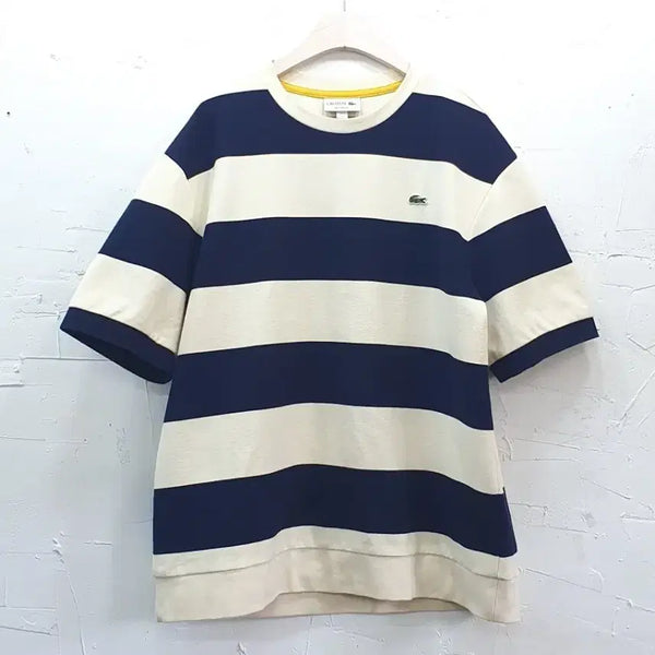 [BUNJANG] LACOSTE Men's Oversized Milano Stripe T-Shirt Size 105 / 라코스테(LACOSTE) 오버핏 스트라이프 반팔티 105