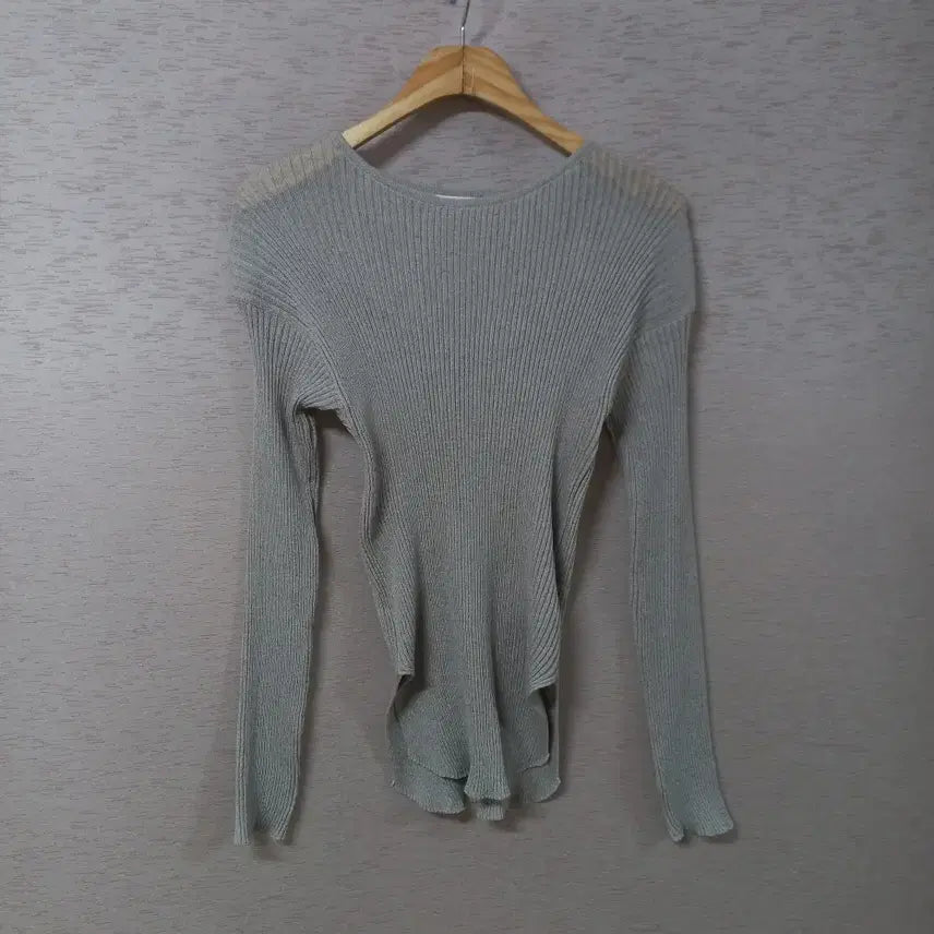 [BUNJANG] Linen Blend Side Slit Knit T-Shirt / B7-16/린넨혼방 옆트임 니트티 여성