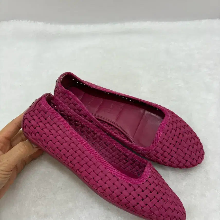 [BUNJANG] Moncler Pink Mesh Flat Shoes Size 230 / 정품) 몽클레어 핑크 그물 플랫슈즈 230사이즈