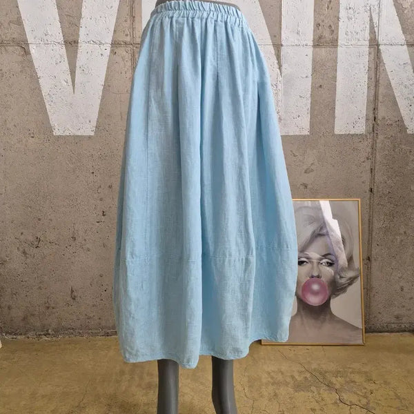 [BUNJANG] Linen Balloon Fit Long Skirt / 린넨 벌룬핏 롱 스커트