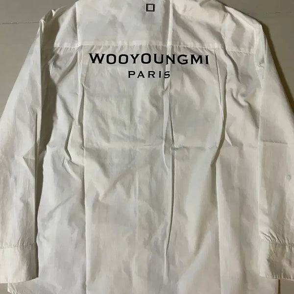 [BUNJANG] Wooyoungmi 23FW Back Logo Shirt White / 우영미 23FW 백로고 셔츠 화이트