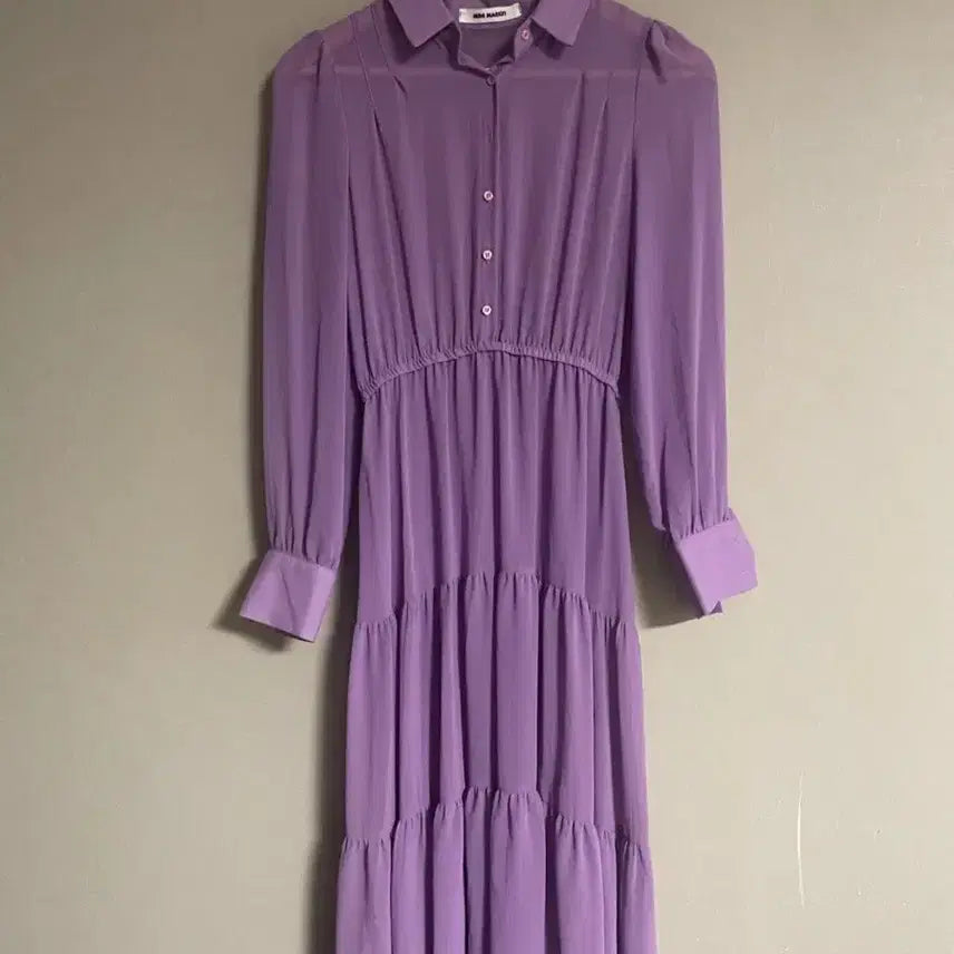 [BUNJANG] Mini Market Purple Tiered Long Dress / 깨끗) 미니마켓 퍼플 티어드 캉캉 롱원피스