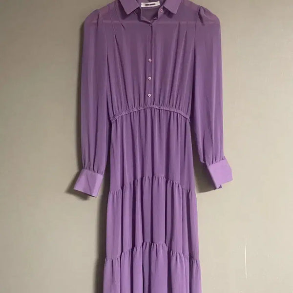 [BUNJANG] Mini Market Purple Tiered Long Dress / 깨끗) 미니마켓 퍼플 티어드 캉캉 롱원피스