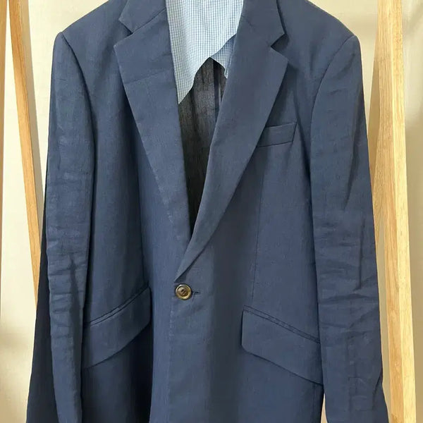 [BUNJANG] Vivienne Westwood Navy Slim Fit Linen Blend Jacket (Size 50) / 비비안웨스트우드 네이비 슬림핏 리넨 자켓 50 매장판