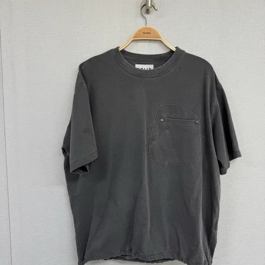 [BUNJANG] Solid Homme String Washed Short Sleeve T-Shirt / 솔리드옴므 스트링 워싱 반팔 티셔츠