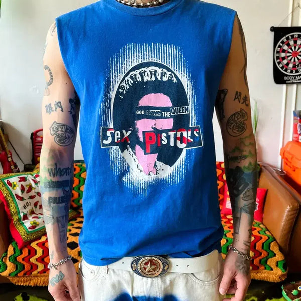 [BUNJANG] Sex Pistols God Save The Queen Sleeveless T-Shirt / 00s SexPistols 섹스피스톨즈 아카이브 God Save The Queen 빈티지 슬리브리스 민소매 나시 티셔츠