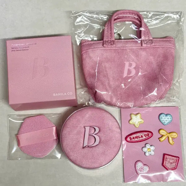 [BUNJANG] Banila Co. Pink Denim Edition Cushion Case Set / 바닐라코 핑크 데님 에디션