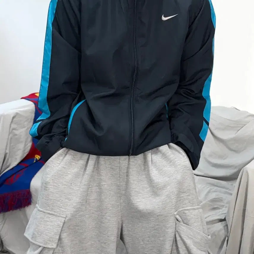 [BUNJANG] Nike Mint Blue Sideline Windbreaker Jacket L / 나이키 민트 블루 사이드라인 바람막이 L