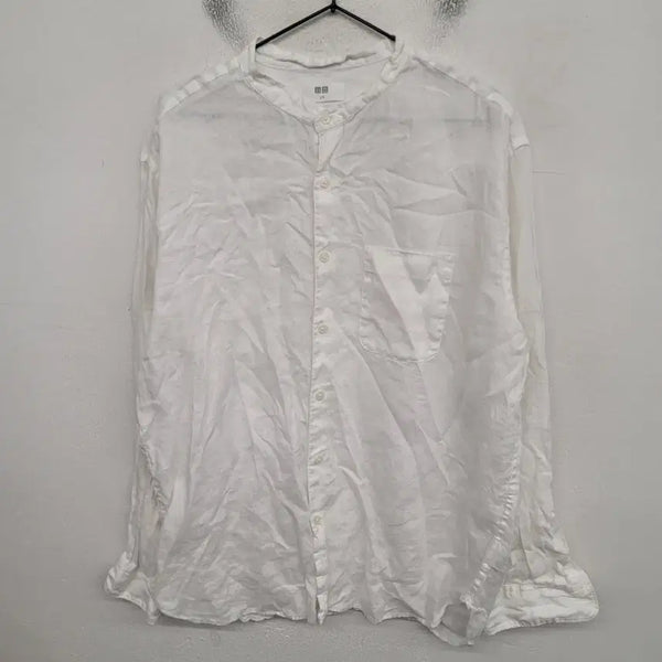 [BUNJANG] Uniqlo Linen Shirt (Size 100/L) / [100/L] 유니클로 차이나카라 린넨 셔츠