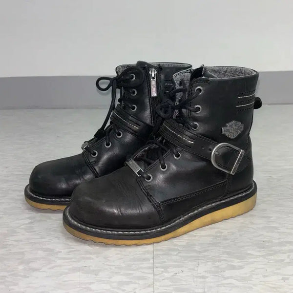 [BUNJANG] Harley Davidson Black Military Walker Boots / 할리데이비슨 블랙 밀리터리 워커 부츠