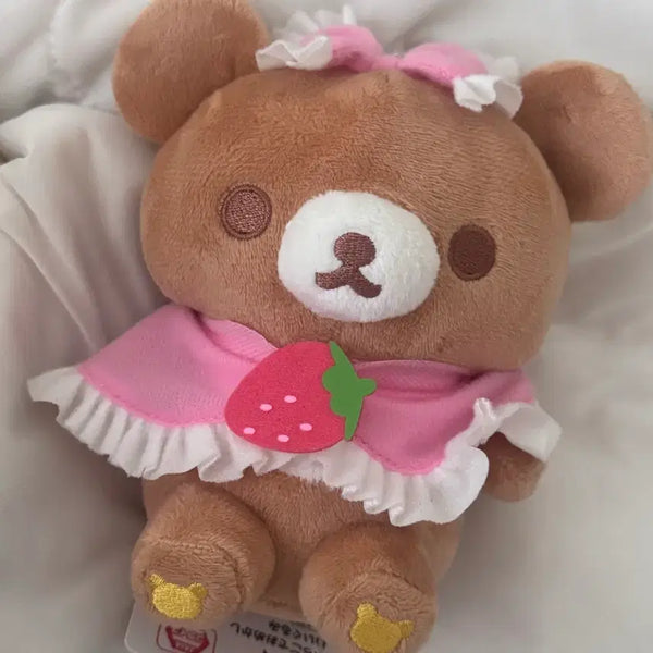 [BUNJANG] San-X Ichigo Koguma Strawberry Cape Plush / 산엑스 딸기 망토 이치고 코구마  리본