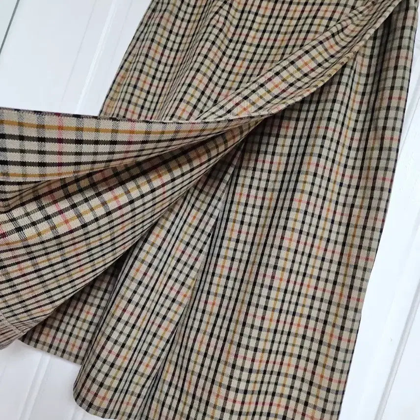 [BUNJANG] DAKS Checked Fabric Wrap Shorts / 정품 DAKS 여분체크원단+단추 고유체크 반바지 랩바지 상태짱좋음
