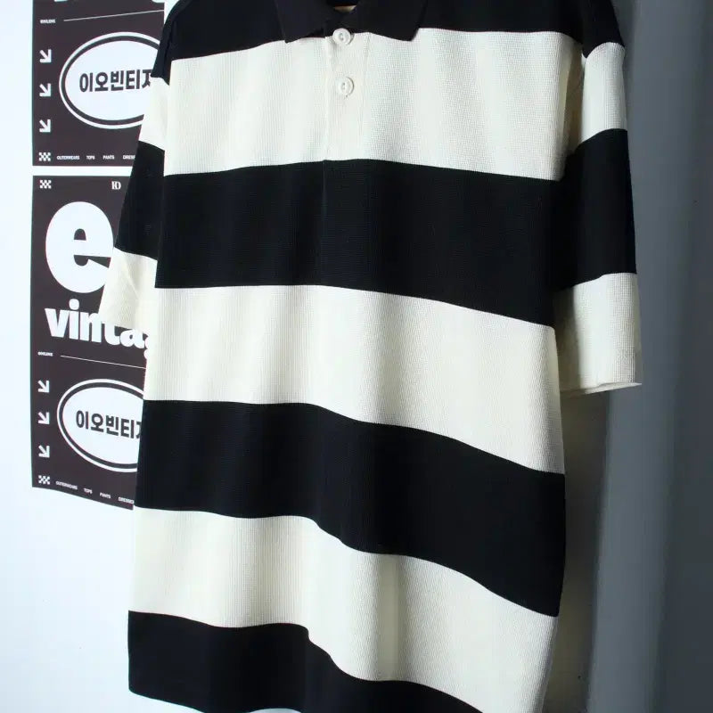 [BUNJANG] Mind Bridge Striped Short-Sleeve Polo T-Shirt H35306 / (M-2XL) 마인드브릿지 반팔 카라 티셔츠 스트라이프-H35306