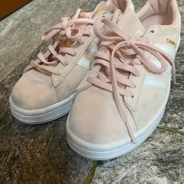 [BUNJANG] Adidas Campus Pink Suede Sneakers (230) / 아디다스 캠퍼스 핑크 스웨이드 스니커즈 230