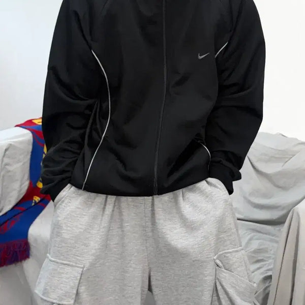 [BUNJANG] Nike 00s Black Piping Track Top Jersey XL / 나이키 00s 블랙 파이핑 트랙탑 져지 XL