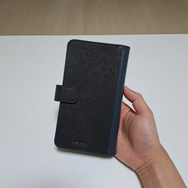 [BUNJANG] Prada Saffiano Wallet Black Navy / [100%/정품] 프라다 사피아노 수납형 장지갑 블랙네이비