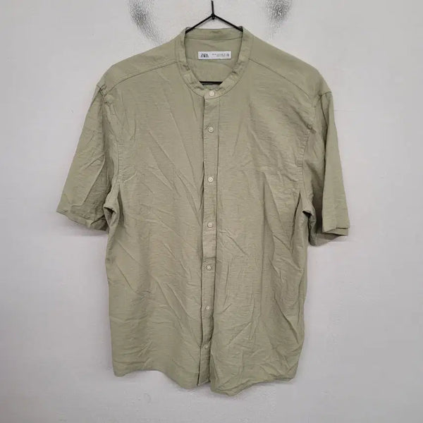 [BUNJANG] Zara Mandarin Collar Short Sleeve Shirt (M) / [95/M] 자라 차이나카라 반팔 셔츠
