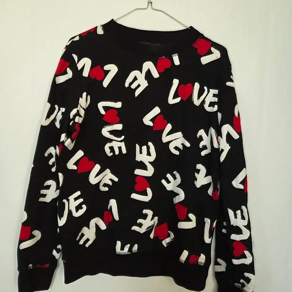[BUNJANG] Love Moschino Black Lettering Heart Sweatshirt / LOVE MOSCHINO 블랙 레터링 하트 맨투맨 봉7