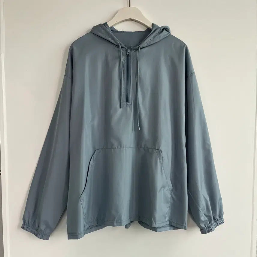 [BUNJANG] Anorak Hood Windbreaker XL Blue / 아노락 후드 바람막이 XL 블루