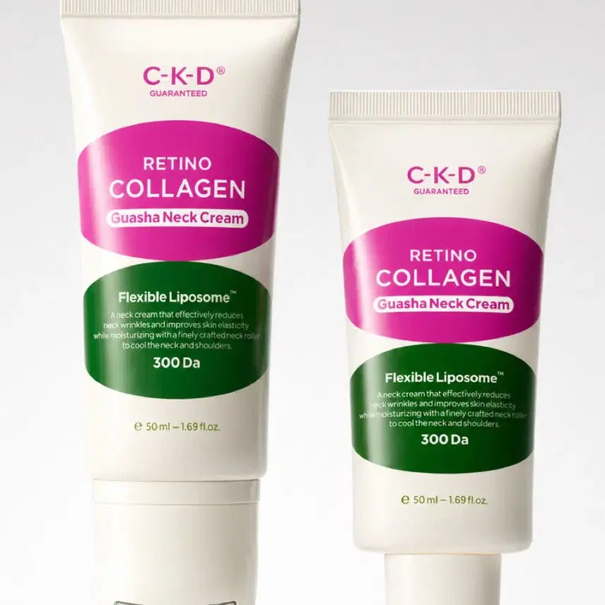 [BUNJANG] CKD Retino Collagen Low Molecular 300 Gua Sha Neck Wrinkle Cream 1+1 Set / CKD 레티노 콜라겐 저분자 300 괄사 목주름 크림 1+1