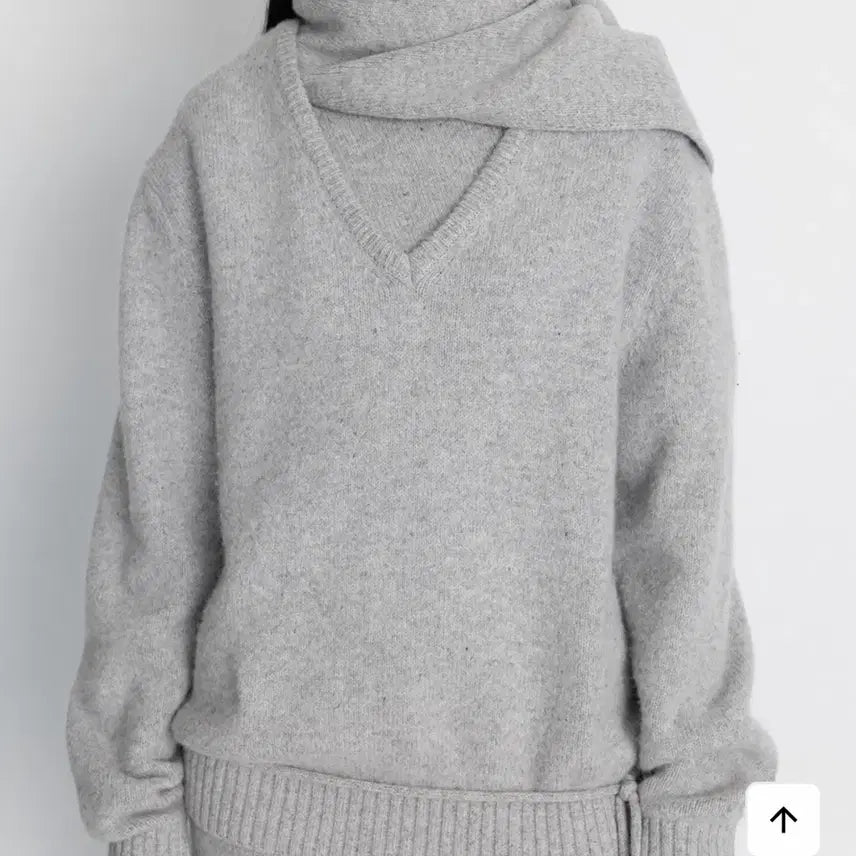 [BUNJANG] L'Equipe 917 Alpaca Blend V-Neck Knit - Grey / 르 917 알파카 블렌드 브이넥 니트 - 그레이