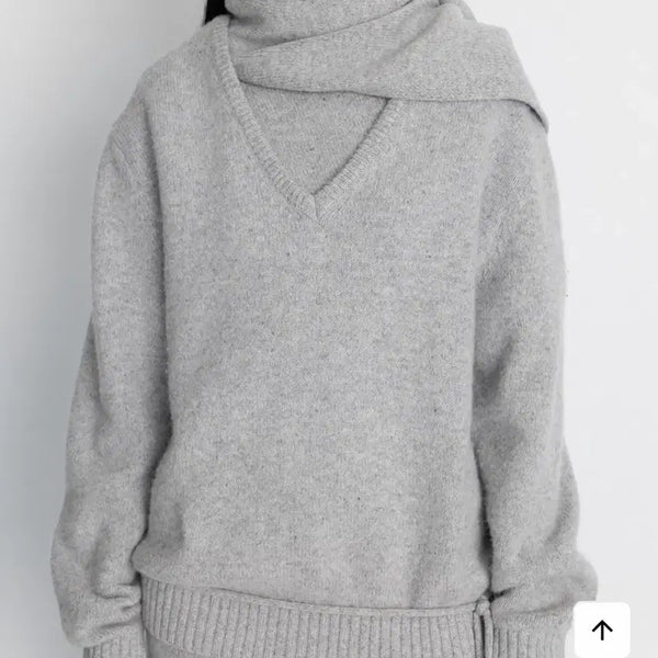 [BUNJANG] L'Equipe 917 Alpaca Blend V-Neck Knit - Grey / 르 917 알파카 블렌드 브이넥 니트 - 그레이