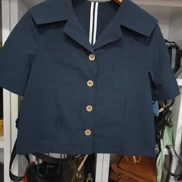 [BUNJANG] G-Cut Blouse & Trousers Set / 지컷 블라우스 88 바지 둘레70