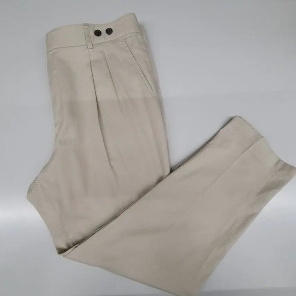 [BUNJANG] Solid Homme Beige Pin Tuck Slacks / 솔리드옴므 베이지 핀턱 슬랙스