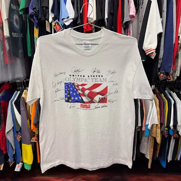 [BUNJANG] 1996 USA Olympic Team Autographed Vintage T-Shirt / 1996년 빈티지 싱글 스티치 U.S.A 국대 싸인 기념 티셔츠