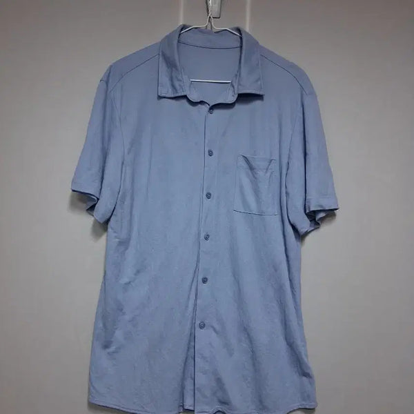 [BUNJANG] Men's Blue Short Sleeve Shirt (Size 105) / 남성 블루 반팔 셔츠(105)