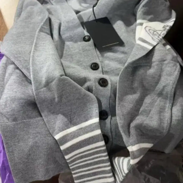 [BUNJANG] Vivienne Westwood Grey Two-Tone Cardigan / 비비안웨스트우드 그레이 투톤 가디건