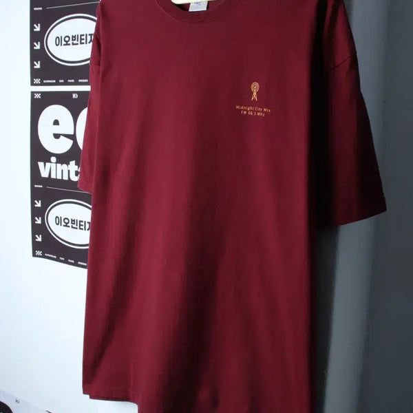 [BUNJANG] Good Nation Oversized Burgundy Old School T-Shirt XL-2XL / (XL-2XL) 굿네이션 반팔 티셔츠 빅사이즈 버건디 올드스쿨-H35323