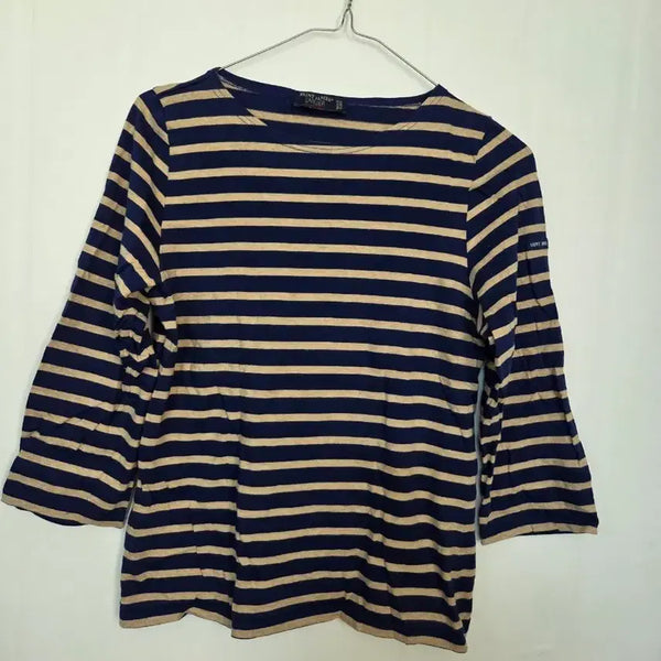 [BUNJANG] Saint James Striped 7/10 Sleeve T-Shirt Navy/Beige / 세인트제임스 스트라이프 티셔츠 네이비/베이지 7부 봉7