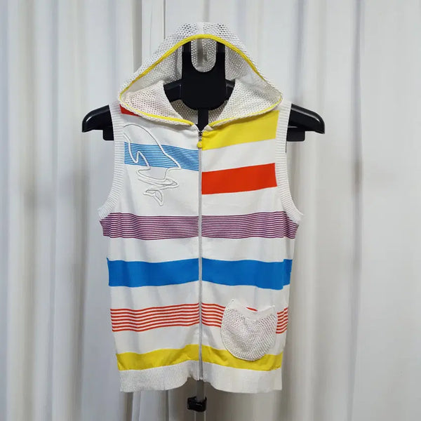 [BUNJANG] All For You Women's Golf Knit Hooded Zip-Up Vest Size 90 / 올포유 여성 골프조끼 니트 후드 집업 90 오일장 0331