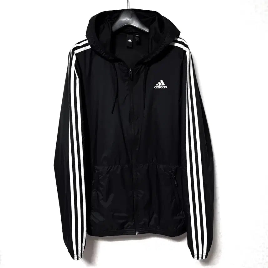[BUNJANG] Adidas Three-Stripes Windbreaker Woven Zip-Up Jacket / [XL,105]아디다스 삼선 바람막이 우븐 집업 자켓