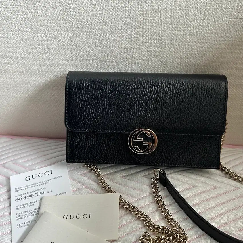 [BUNJANG] Gucci Interlocking WOC Black Leather / 구찌 인터로킹woc