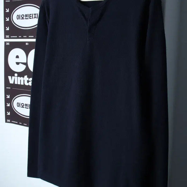 [BUNJANG] Ziozia Long Sleeve T-Shirt Navy Basic / (L-XL) 지오지아 긴팔티셔츠 네이비 무지 기본-H35326