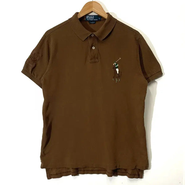 [BUNJANG] Polo Ralph Lauren Brown Big Pony PK Collar T-Shirt Short Sleeve / 폴로 브라운 컬러 빅포니 PK카라티 반팔