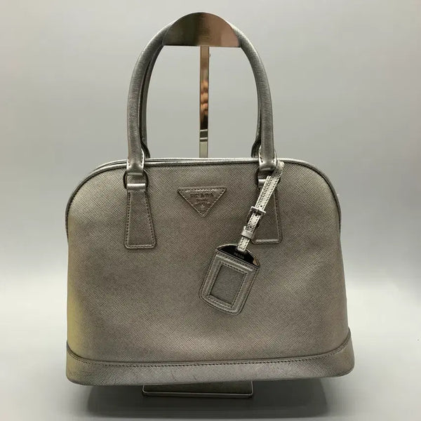 [BUNJANG] Prada Saffiano Lux 2-way Tote Bag Silver / 267002708 프라다 사피아노 럭스 2way 토트백 실버
