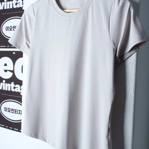 [BUNJANG] Skullpig Basic Short Sleeve T-Shirt Light Gray / W(M) 스컬피그 반팔 티셔츠 기능성 무지 라이트그레이 운동-H35329