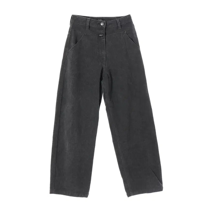 [BUNJANG] SYSTEM 24FW Logo Patch Wide Denim Pants Grey / 시스템 24FW 로고 패치 와이드 데님 팬츠 그레이