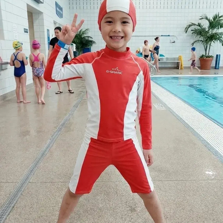 [BUNJANG] G-SHARK Kids Rash Guard Set / G-SHARK 아동 수영복 세트 래쉬가드