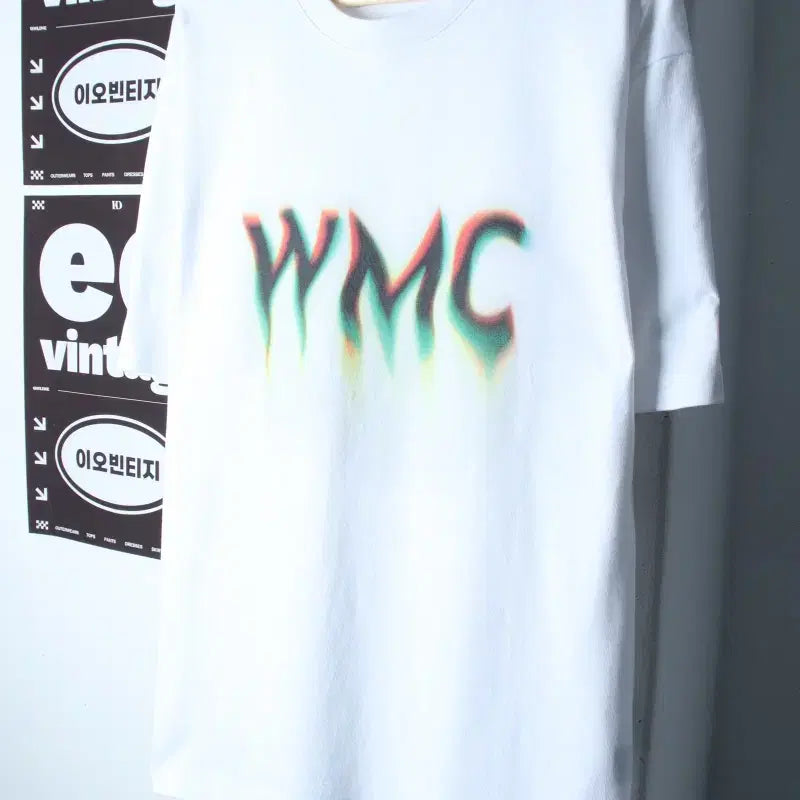 [BUNJANG] WMC Graphic Big Logo T-Shirt White (L-2XL) / (L-2XL) 더블유엠씨 반팔 티셔츠 그래픽 빅로고 화이트-H35339