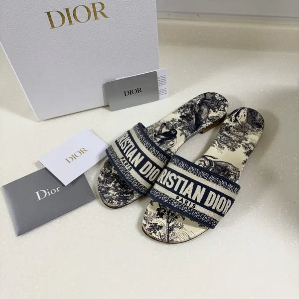 [BUNJANG] Dior Dway Mule Slippers Deep Blue / [정품/38] 디올 디웨이 뮬 슬리퍼 딥블루