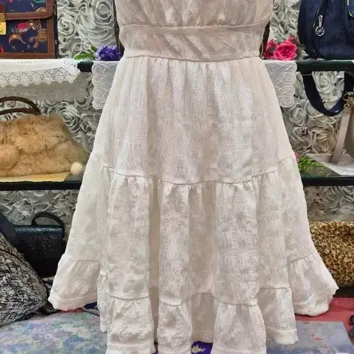 [BUNJANG] Sleeveless Tiered Mini Dress / 슬리브리스 티어드 미니 원피스(55~작은66)